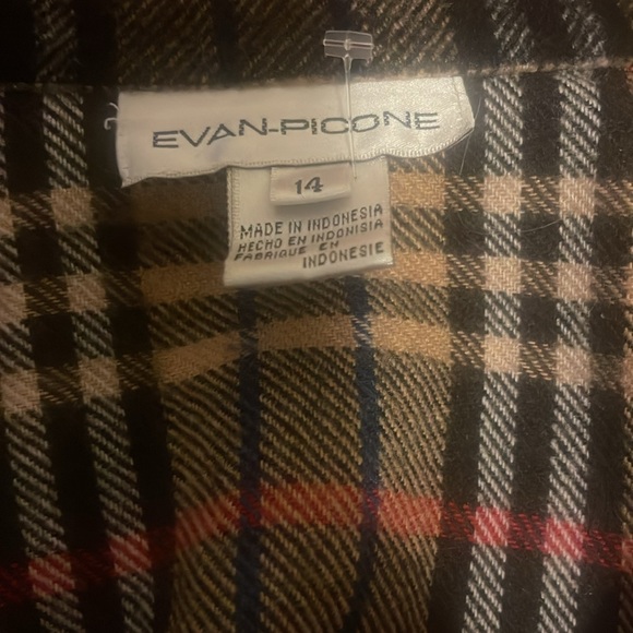EVAN PICONE Wool Blend Plaid Flannel Snap Closure JACKET - Picture 6 of 7